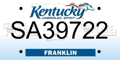 SA39722 Kentucky License Plate