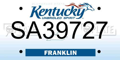 SA39727 Kentucky License Plate