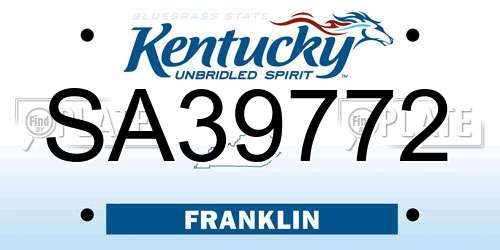 SA39772 Kentucky License Plate