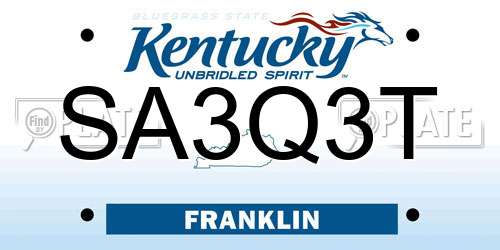 SA3Q3T Kentucky License Plate