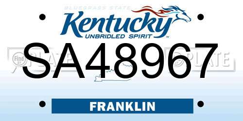 SA48967 Kentucky License Plate