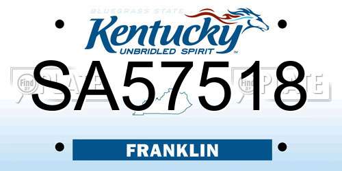 SA57518 Kentucky License Plate