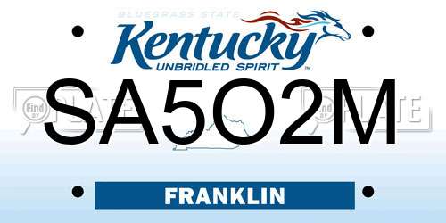 SA5O2M Kentucky License Plate
