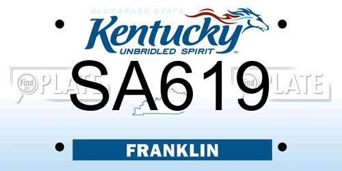 SA619 Kentucky License Plate