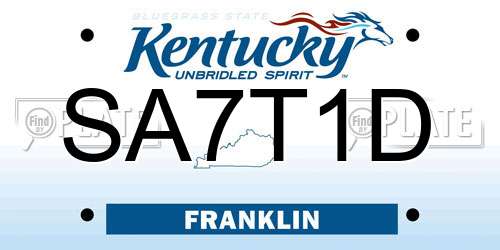 SA7T1D Kentucky License Plate