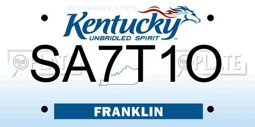 SA7T1O Kentucky License Plate