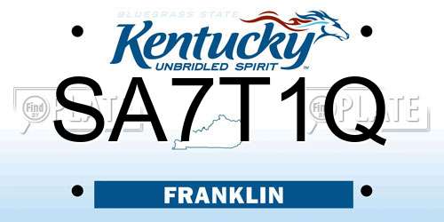 SA7T1Q Kentucky License Plate