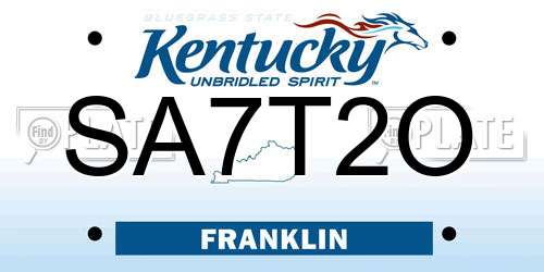 SA7T2O Kentucky License Plate