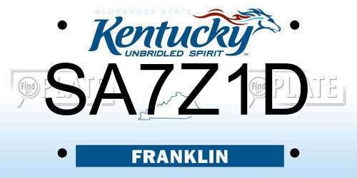SA7Z1D Kentucky License Plate