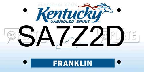 SA7Z2D Kentucky License Plate
