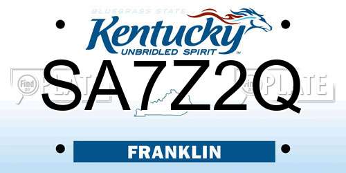 SA7Z2Q Kentucky License Plate