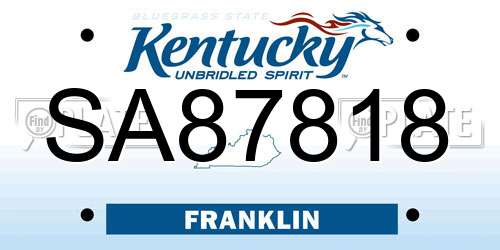SA87818 Kentucky License Plate