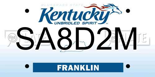 SA8D2M Kentucky License Plate