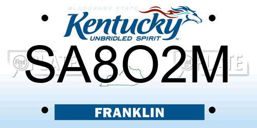 SA8O2M Kentucky License Plate