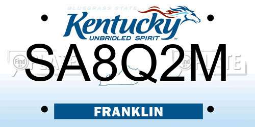 SA8Q2M Kentucky License Plate