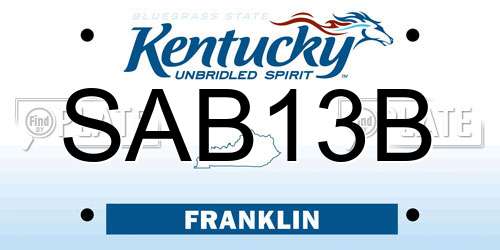 SAB13B Kentucky License Plate