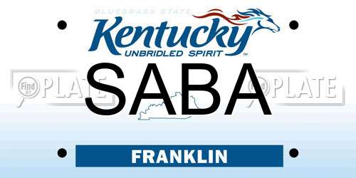 SABA Kentucky License Plate