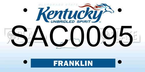 SAC0095 Kentucky License Plate