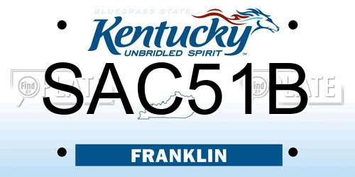 SAC51B Kentucky License Plate