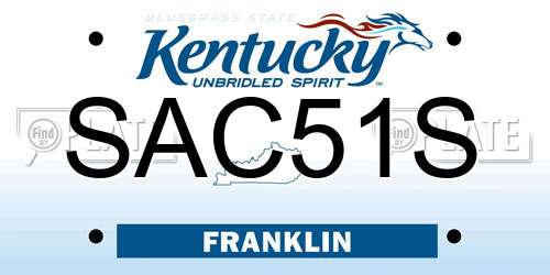 SAC51S Kentucky License Plate