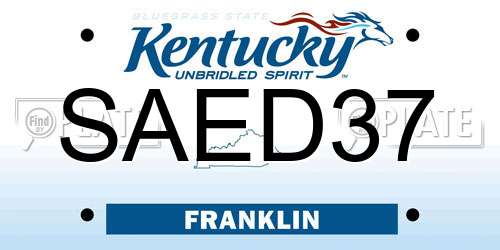 SAED37 Kentucky License Plate