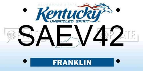 SAEV42 Kentucky License Plate