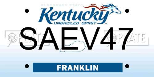 SAEV47 Kentucky License Plate