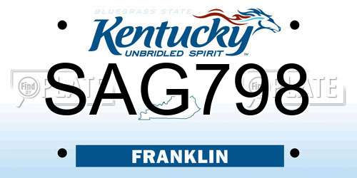 SAG798 Kentucky License Plate
