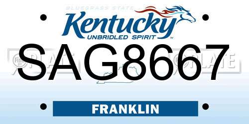 SAG8667 Kentucky License Plate