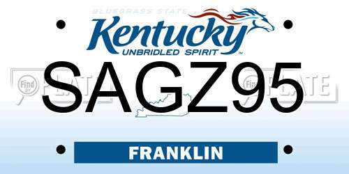 SAGZ95 Kentucky License Plate