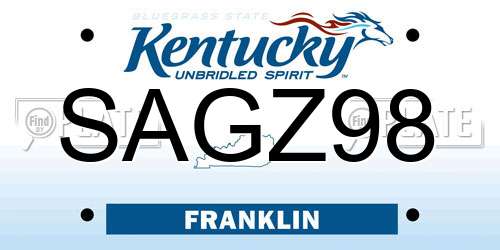 SAGZ98 Kentucky License Plate