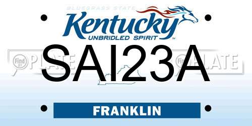 SAI23A Kentucky License Plate