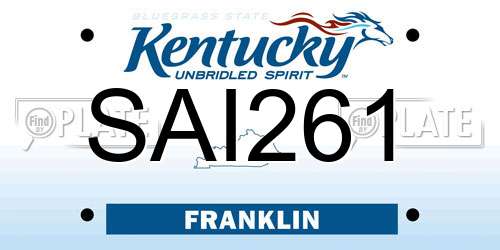 SAI261 Kentucky License Plate