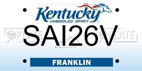 SAI26V Kentucky License Plate