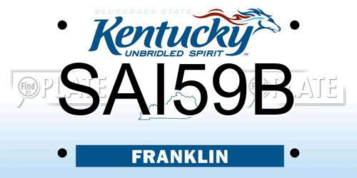SAI59B Kentucky License Plate