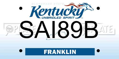 SAI89B Kentucky License Plate