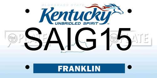 SAIG15 Kentucky License Plate