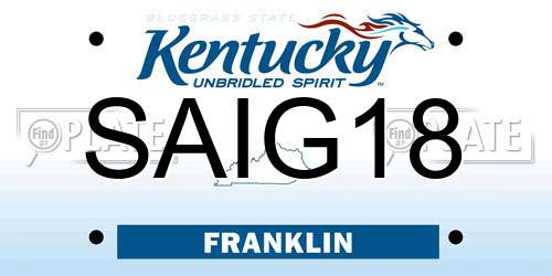 SAIG18 Kentucky License Plate