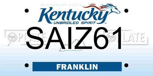 SAIZ61 Kentucky License Plate