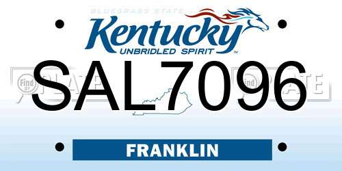 SAL7096 Kentucky License Plate