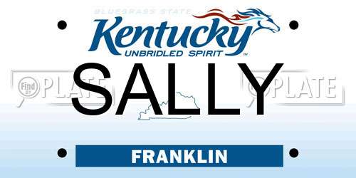 SALLY Kentucky License Plate
