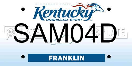 SAM04D Kentucky License Plate