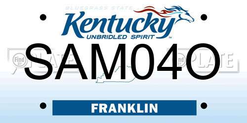 SAM04O Kentucky License Plate