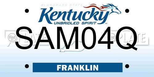 SAM04Q Kentucky License Plate