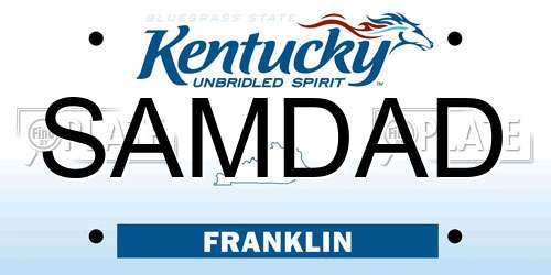 SAMDAD Kentucky License Plate
