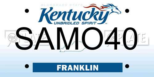 SAMO40 Kentucky License Plate