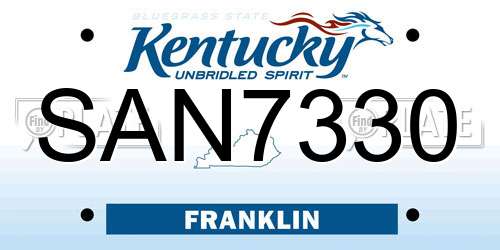SAN7330 Kentucky License Plate