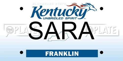 SARA Kentucky License Plate