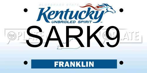 SARK9 Kentucky License Plate