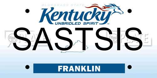 SASTSIS Kentucky License Plate